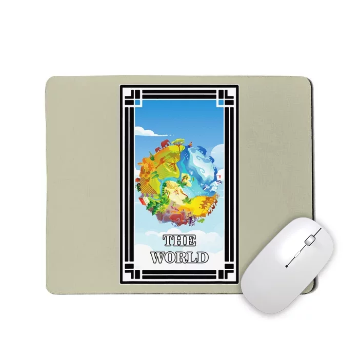 Tarot Cards The World Animals Birds Fortune Teller Mousepad