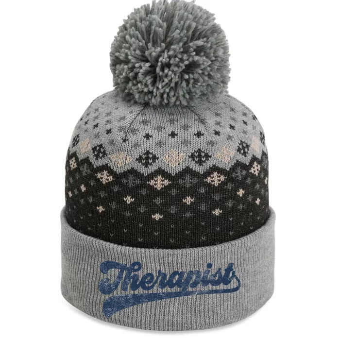 Therapist Cute Vintage Graphic The Baniff Cuffed Pom Beanie