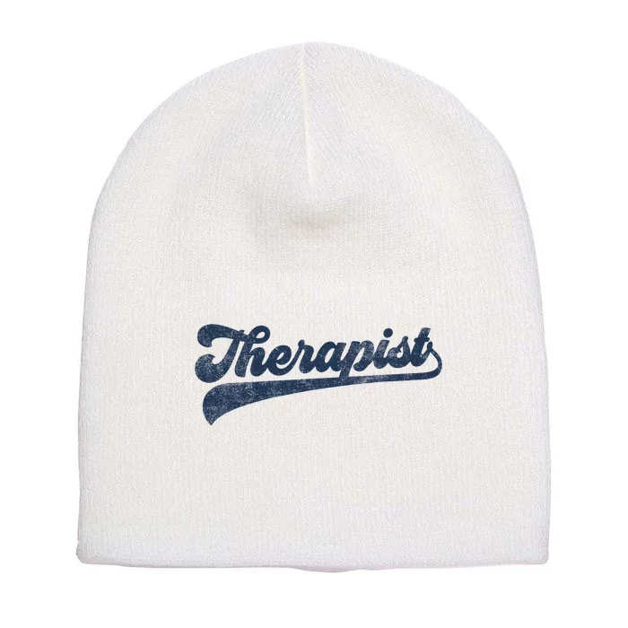 Therapist Cute Vintage Graphic Short Acrylic Beanie