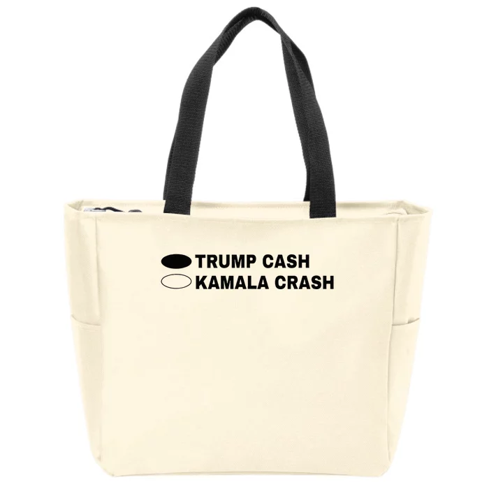 Trump Cash Vs Kamala Crash Funny Voting Zip Tote Bag