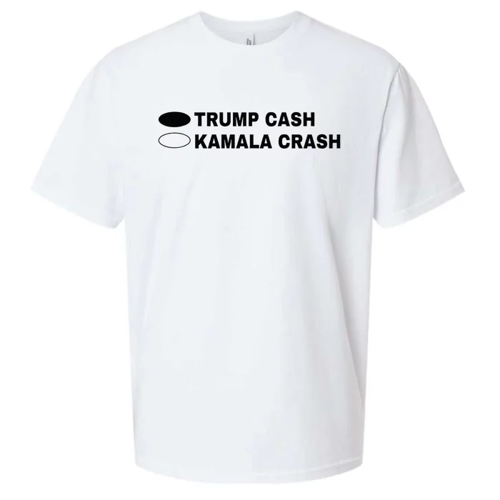 Trump Cash Vs Kamala Crash Funny Voting Sueded Cloud Jersey T-Shirt