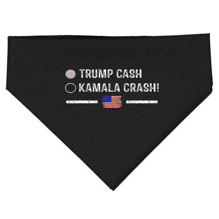 Trump Cash Vs Kamala Crash! Funny Trump 2024 USA-Made Doggie Bandana