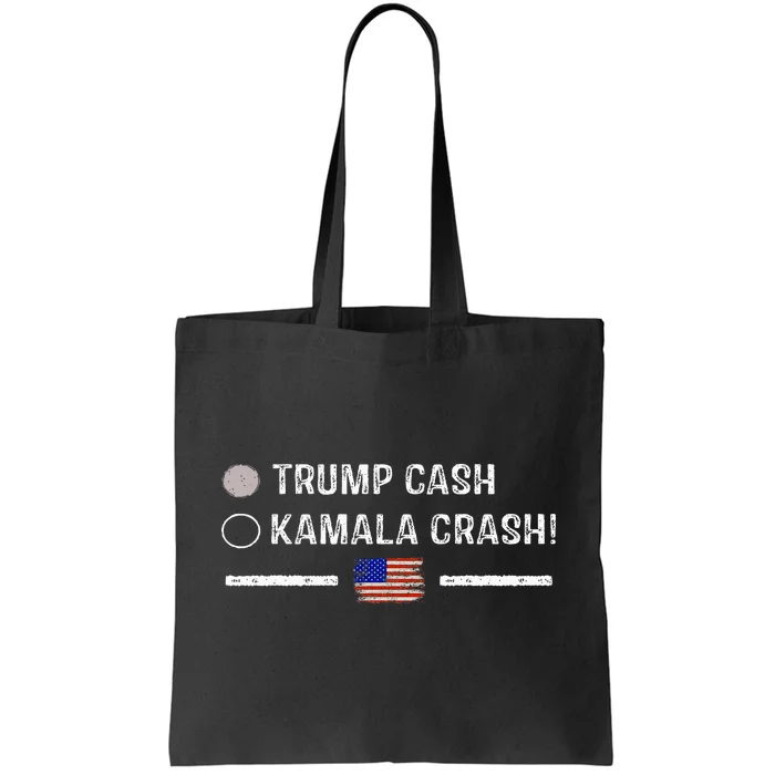 Trump Cash Vs Kamala Crash! Funny Trump 2024 Tote Bag