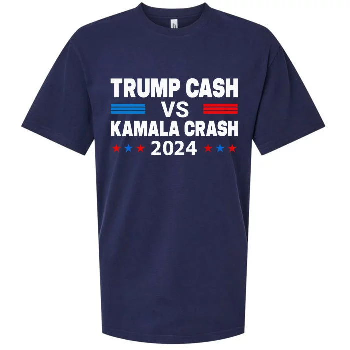 Trump Cash Vs Kamala Crash Sueded Cloud Jersey T-Shirt