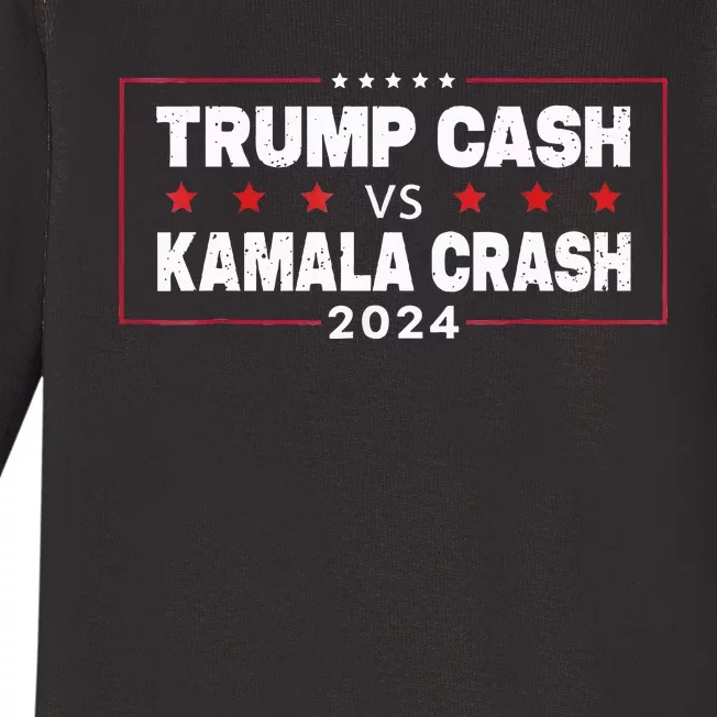 Trump Cash Vs Kamala Crash Baby Long Sleeve Bodysuit