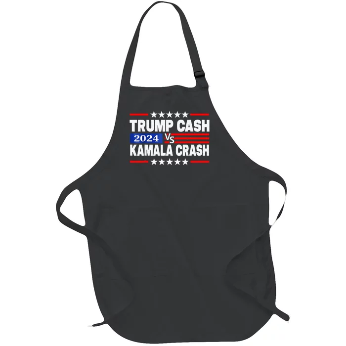 Trump Cash Vs Kamala Crash Full-Length Apron With Pocket