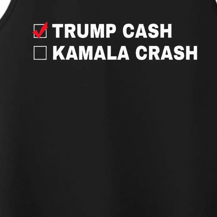 Trump Cash Vs Kamala Crash Funny Voting Humor Performance Tank