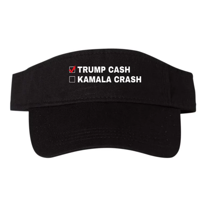 Trump Cash Vs Kamala Crash Funny Voting Humor Valucap Bio-Washed Visor