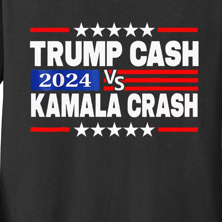 Trump Cash Vs Kamala Crash Kids Long Sleeve Shirt