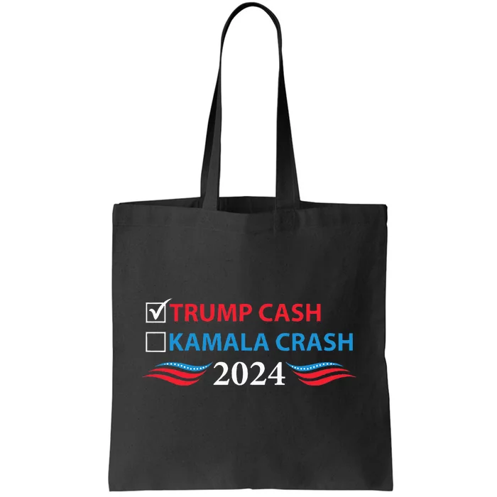 Trump Cash Vs Kamala Crash Funny Voting Tote Bag