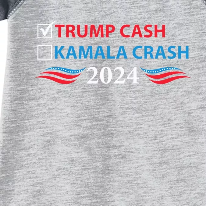 Trump Cash Vs Kamala Crash Infant Baby Jersey Bodysuit