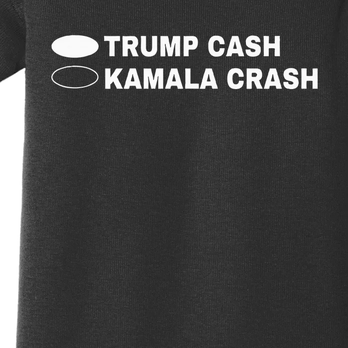 Trump Cash Vs Kamala Crash Baby Bodysuit