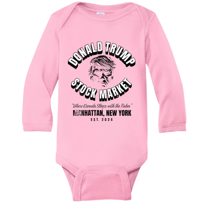 Trump Cash Vs Kamala Crash Baby Long Sleeve Bodysuit