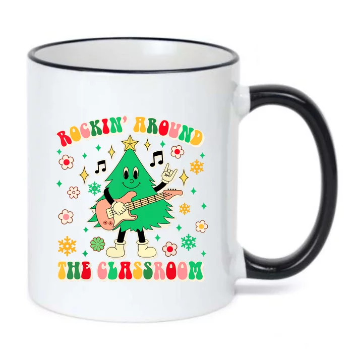 Teacher Christmas Vibes Rockin Around The Classroom Xmas Gift Black Color Changing Mug