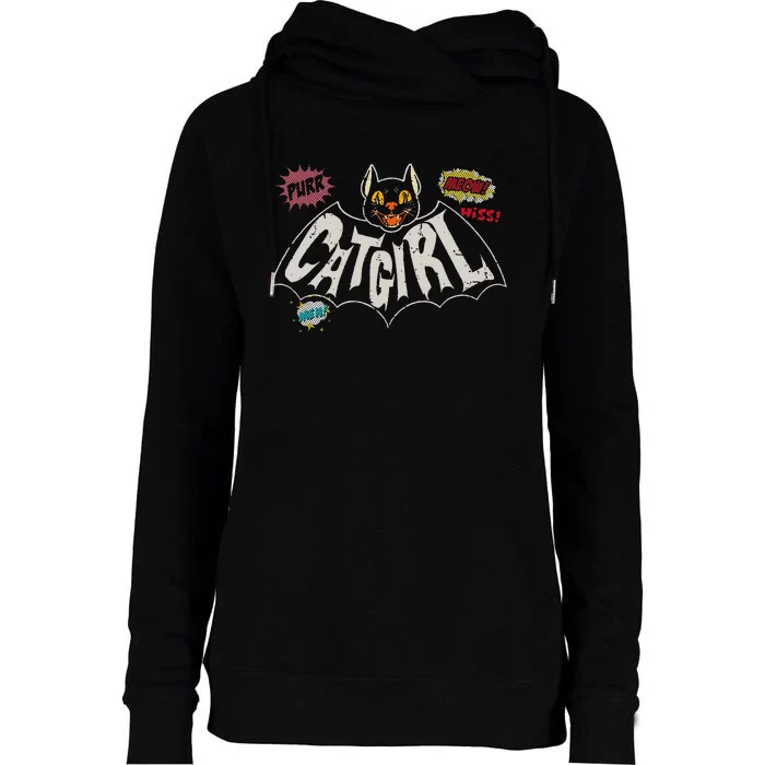 The Catgirl Vintage Womens Funnel Neck Pullover Hood