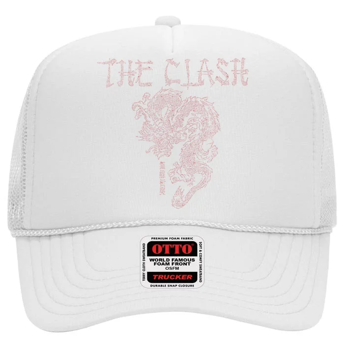 The C.L.A.S.H Vertical Chinese Dragon High Crown Mesh Trucker Hat