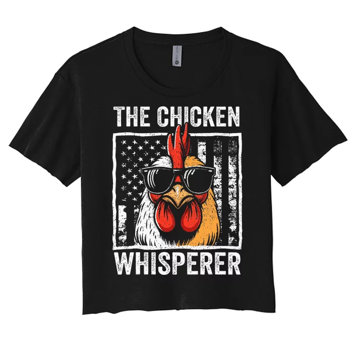 The Chicken Whisperer Farmer Animal Farm Funny Women's Crop Top Tee