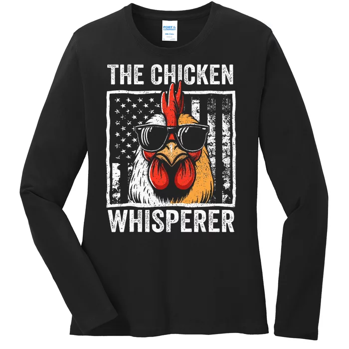 The Chicken Whisperer Farmer Animal Farm Funny Ladies Long Sleeve Shirt