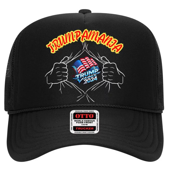 Trumpamania Convention Wrestling Meme Trumpamania Let Trumpamania Run Wild High Crown Mesh Trucker Hat