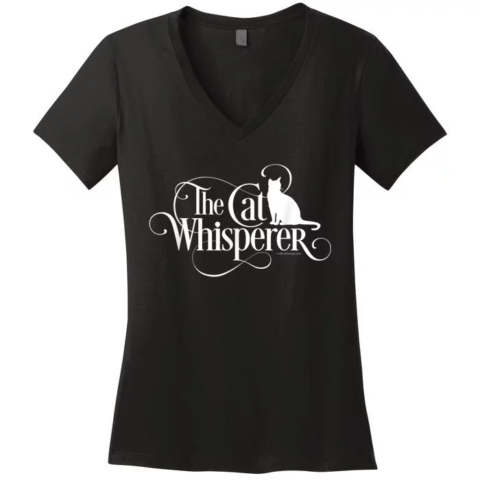 The Cat Whisperer Cat Lover Women's V-Neck T-Shirt