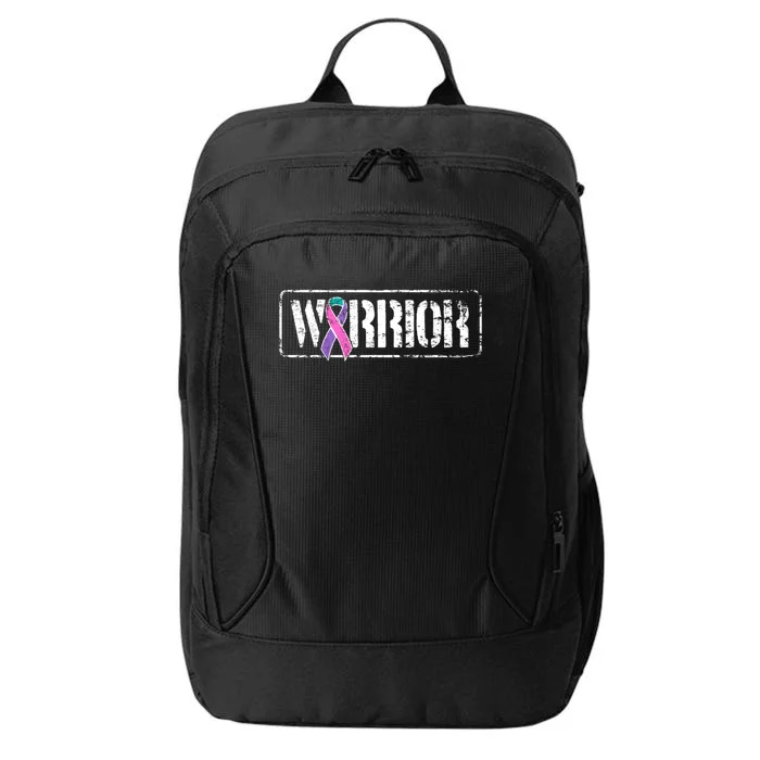 Thyroid Cancer Warrior Gift Military Style Awareness Ribbon Gift City Backpack