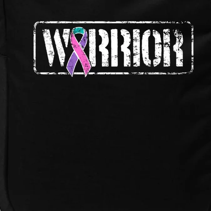 Thyroid Cancer Warrior Gift Military Style Awareness Ribbon Gift Impact Tech Backpack