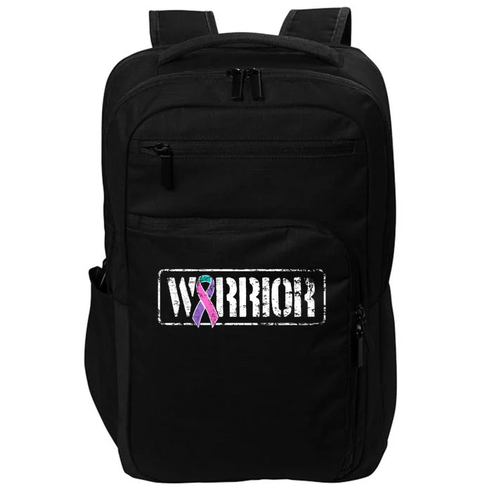 Thyroid Cancer Warrior Gift Military Style Awareness Ribbon Gift Impact Tech Backpack