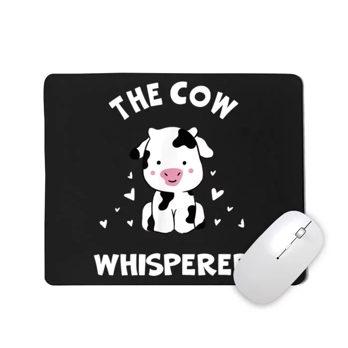 The Cow Whisperer Cute Black And White Resting Cow Mousepad