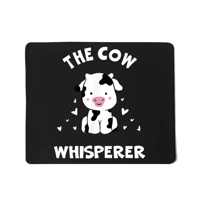 The Cow Whisperer Cute Black And White Resting Cow Mousepad