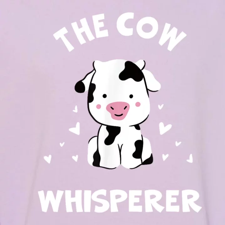 The Cow Whisperer Cute Black And White Resting Cow Garment-Dyed Sweatshirt