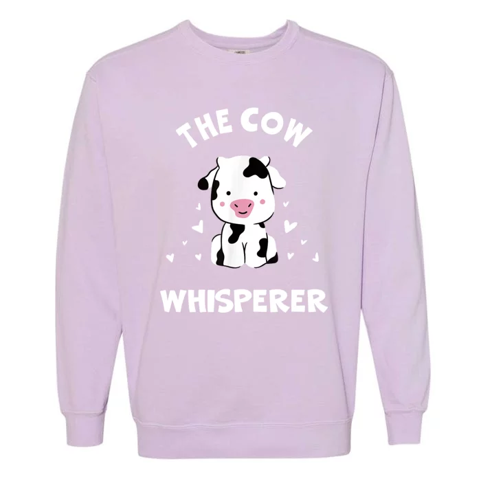 The Cow Whisperer Cute Black And White Resting Cow Garment-Dyed Sweatshirt