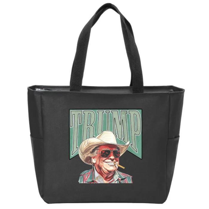 Trump Cowboy Western Make America Great Zip Tote Bag