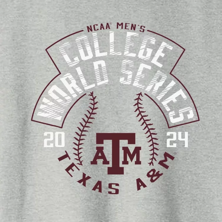 Texas College World 2024 Baseball Women's Crop Top Tee