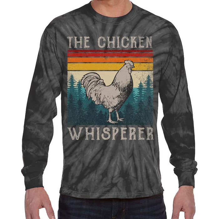 The Chicken Whisperer Funny Chicken Lover Farming Tie-Dye Long Sleeve Shirt