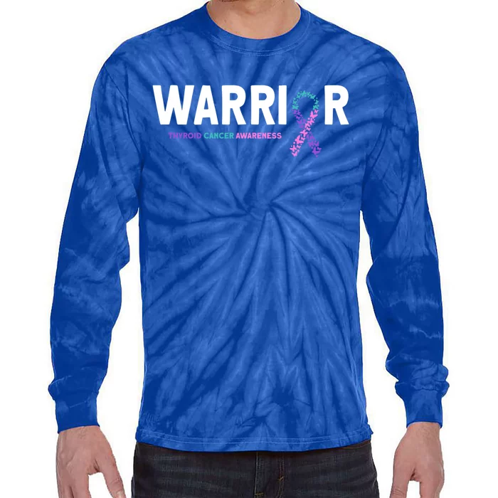 Thyroid Cancer Warrior Thyroid Cancer Awareness Gift Tie-Dye Long Sleeve Shirt