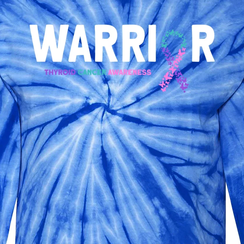 Thyroid Cancer Warrior Thyroid Cancer Awareness Gift Tie-Dye Long Sleeve Shirt