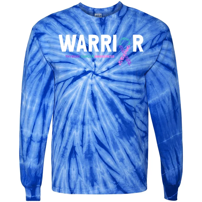 Thyroid Cancer Warrior Thyroid Cancer Awareness Gift Tie-Dye Long Sleeve Shirt