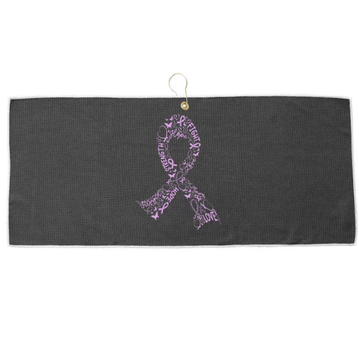 Testicular Cancer Warrior Orchid Ribbon Awareness Gift Large Microfiber Waffle Golf Towel