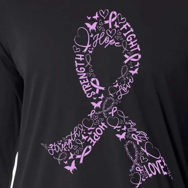 Testicular Cancer Warrior Orchid Ribbon Awareness Gift Cooling Performance Long Sleeve Crew