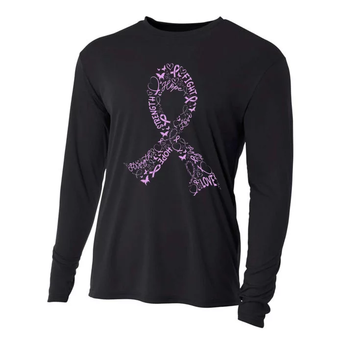 Testicular Cancer Warrior Orchid Ribbon Awareness Gift Cooling Performance Long Sleeve Crew