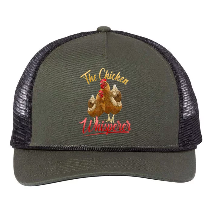 The Chicken Whisperer Funny Chicken Lover Farming Retro Rope Trucker Hat Cap