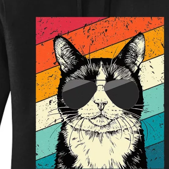 Tuxedo Cat With Sunglasses Cat Lovers Women's Pullover Hoodie