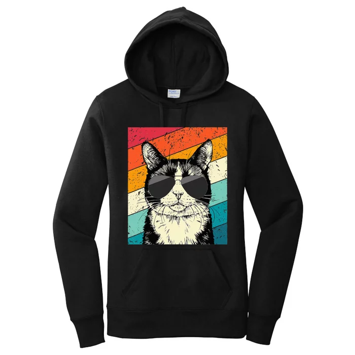 Tuxedo Cat With Sunglasses Cat Lovers Women's Pullover Hoodie