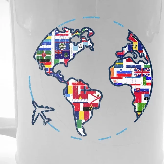 Traveler Countries World Flags International World Map Front & Back Beer Stein