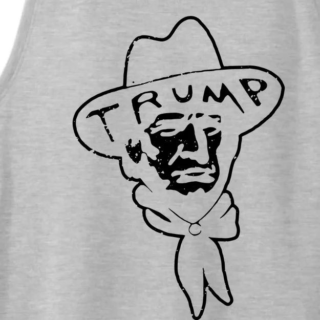 Trump Cowboy Western Donald Trump Cowboy Trump Ladies Tri-Blend Wicking Tank