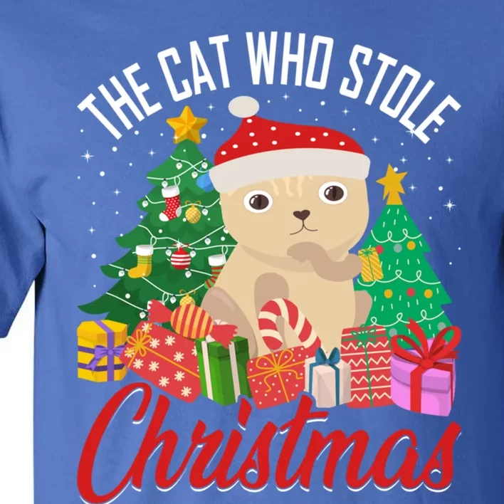 The Cat Who Stole Christmas Funny Cat Lover Pun Gift Tall T-Shirt