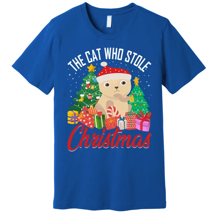 The Cat Who Stole Christmas Funny Cat Lover Pun Gift Premium T-Shirt