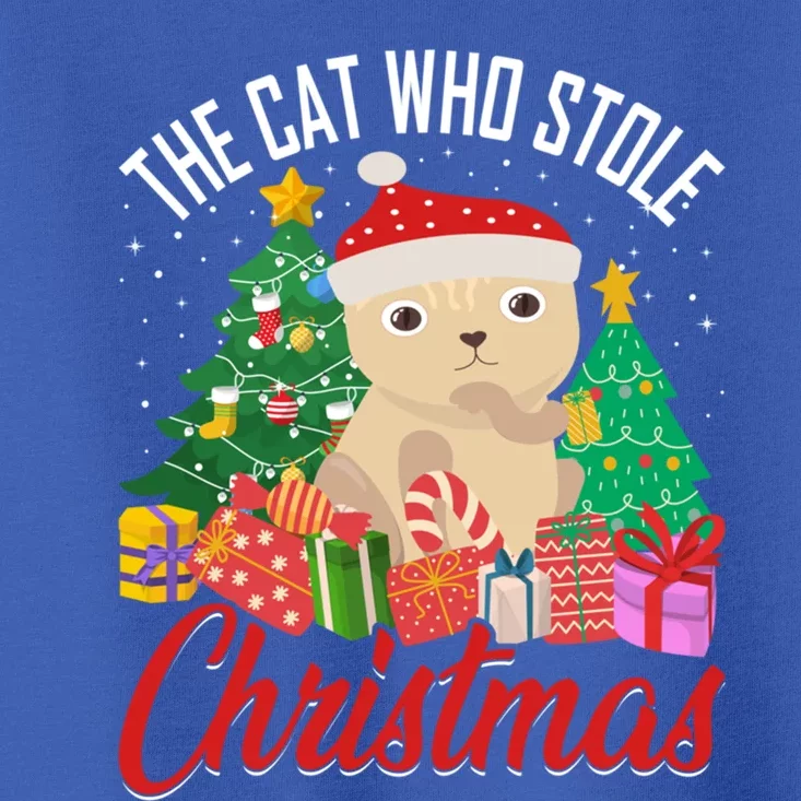 The Cat Who Stole Christmas Funny Cat Lover Pun Gift Toddler T-Shirt