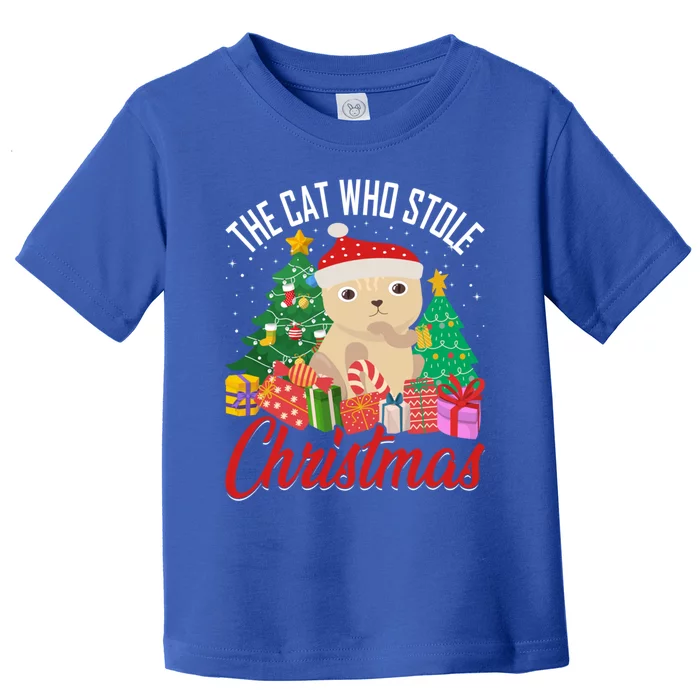 The Cat Who Stole Christmas Funny Cat Lover Pun Gift Toddler T-Shirt