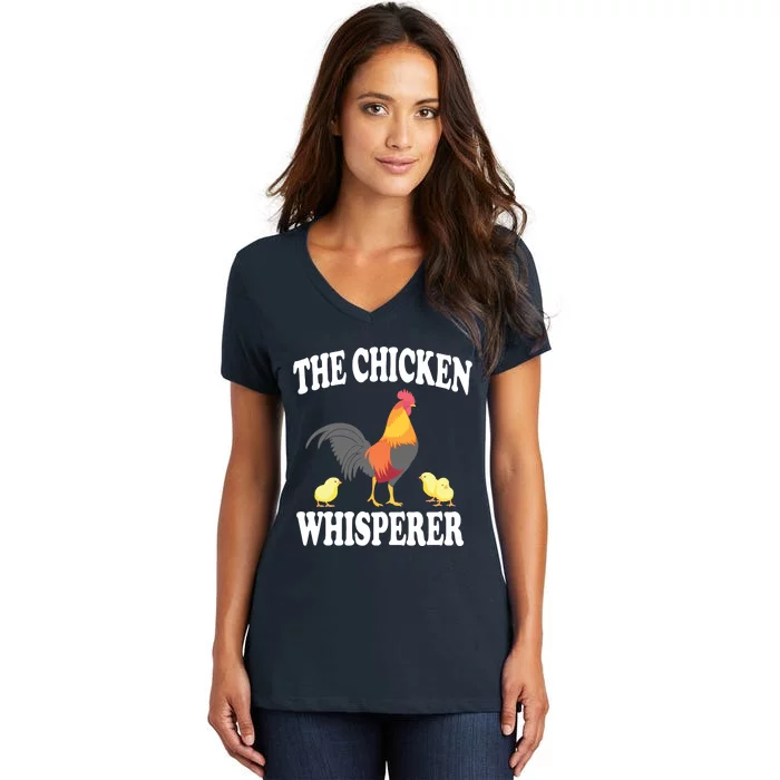 The Chicken Whisperer Funny Farm Animal Women's V-Neck T-Shirt